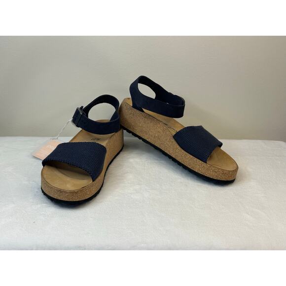 Birkenstock Papillio - Glenda Suede Leather Textile in Midnight - size 39/US 8 - Picture 2 of 8